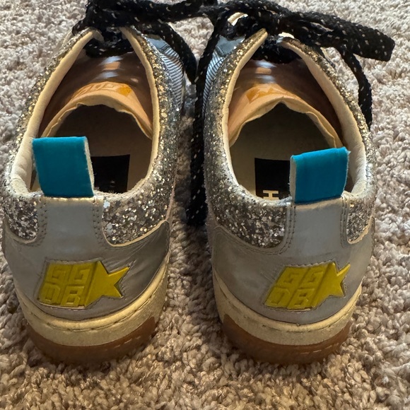 Golden Goose HTF Glitter Gold Lavender and Black Sneakers Size 8 - Picture 13 of 15